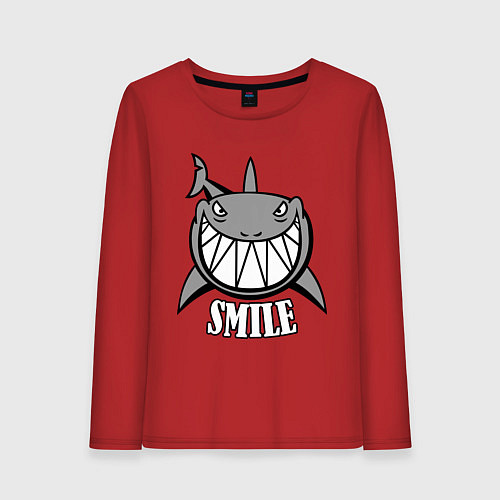 Женский лонгслив Shark Smile / Красный – фото 1