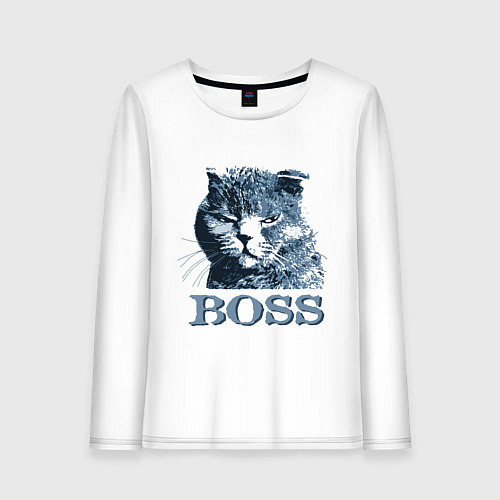 Женский лонгслив Boss cat / Белый – фото 1