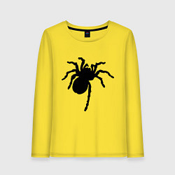 Лонгслив хлопковый женский Черный паук, цвет: желтый