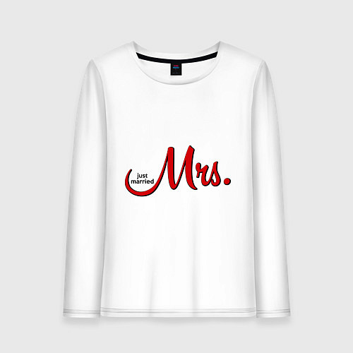 Женский лонгслив Mrs: Just married / Белый – фото 1