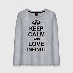 Лонгслив хлопковый женский Keep Calm & Love Infiniti, цвет: меланж