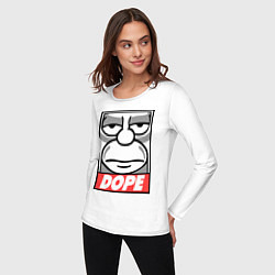 Лонгслив хлопковый женский Homer dope, цвет: белый — фото 2