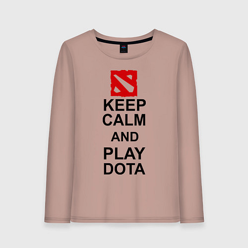 Женский лонгслив Keep Calm & Play Dota / Пыльно-розовый – фото 1