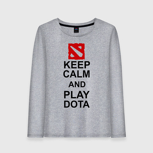 Женский лонгслив Keep Calm & Play Dota / Меланж – фото 1