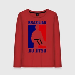 Лонгслив хлопковый женский Brazilian Jiu jitsu, цвет: красный