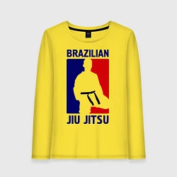 Лонгслив хлопковый женский Brazilian Jiu jitsu, цвет: желтый