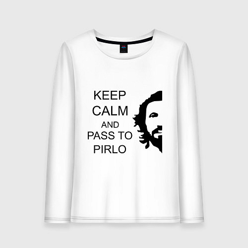 Женский лонгслив Keep Calm & Pass To Pirlo / Белый – фото 1