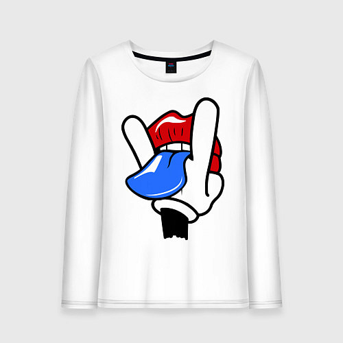 Женский лонгслив I live rock / Белый – фото 1