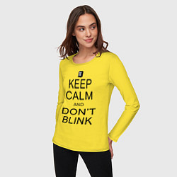 Лонгслив хлопковый женский Keep Calm & Don't Blink, цвет: желтый — фото 2