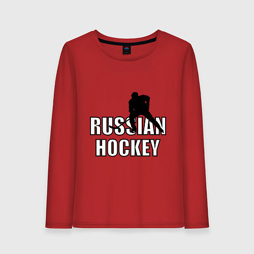 Женский лонгслив Russian hockey / Красный – фото 1