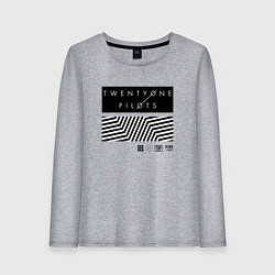 Лонгслив хлопковый женский TOP: Geometry, цвет: меланж