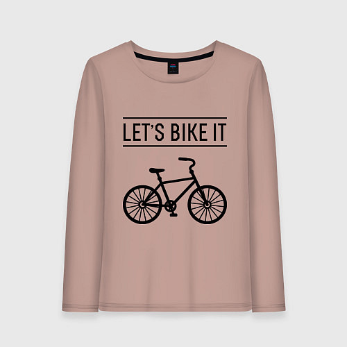 Женский лонгслив Lets bike it / Пыльно-розовый – фото 1