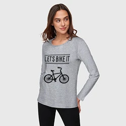 Лонгслив хлопковый женский Lets bike it, цвет: меланж — фото 2