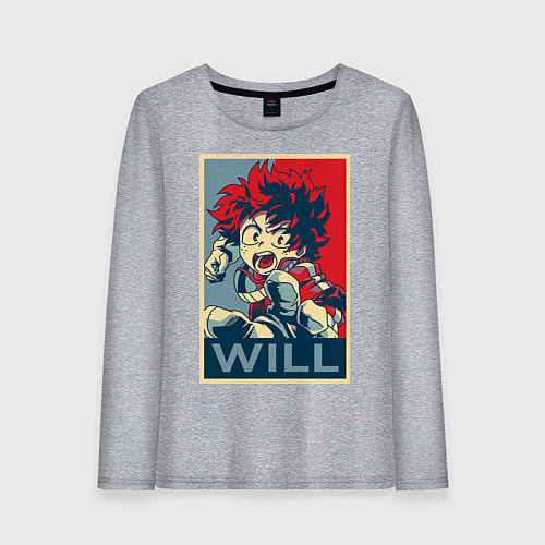 Женский лонгслив Изуку Мидория / Меланж – фото 1