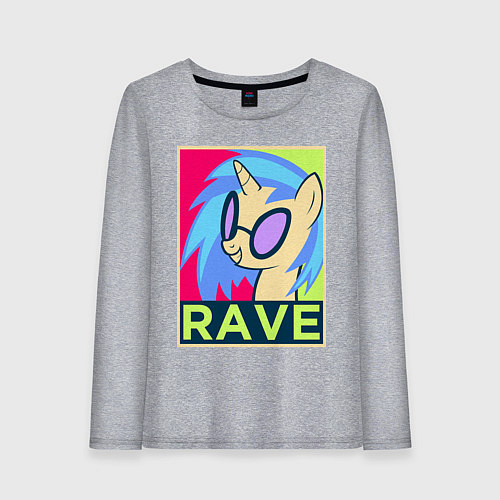 Женский лонгслив DJ Pon-3 RAVE / Меланж – фото 1