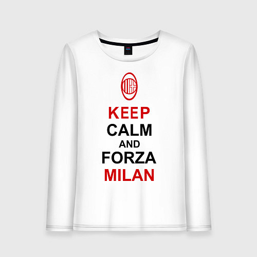 Женский лонгслив Keep Calm & Forza Milan / Белый – фото 1