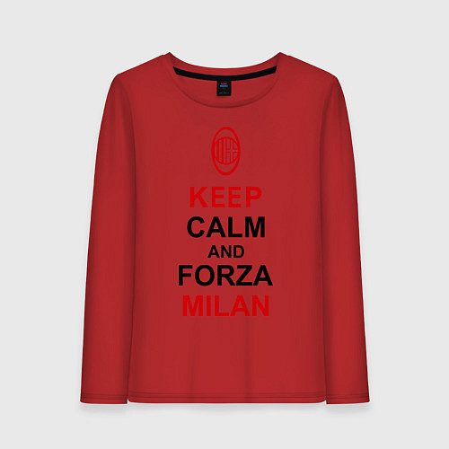 Женский лонгслив Keep Calm & Forza Milan / Красный – фото 1