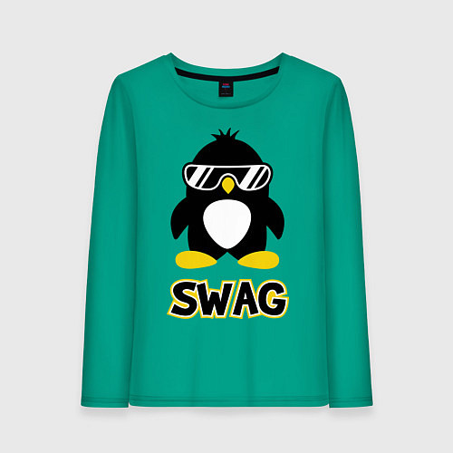 Женский лонгслив SWAG Penguin / Зеленый – фото 1
