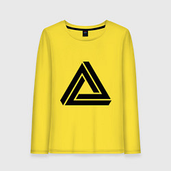 Лонгслив хлопковый женский Triangle Visual Illusion, цвет: желтый