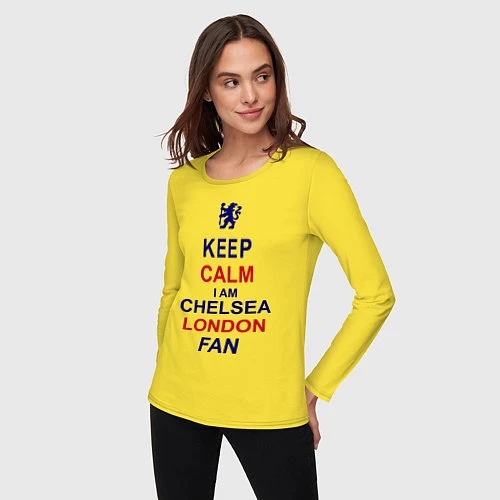 Женский лонгслив Keep Calm & Chelsea London fan / Желтый – фото 3