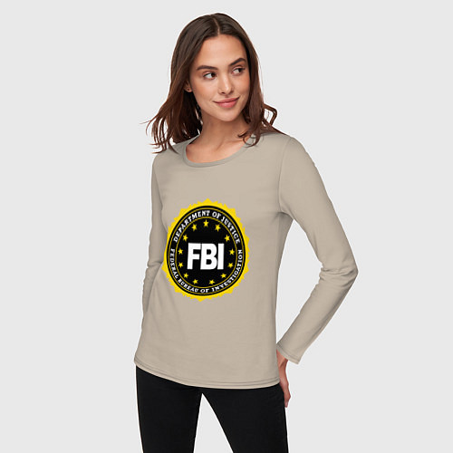 Женский лонгслив FBI Departament / Миндальный – фото 3