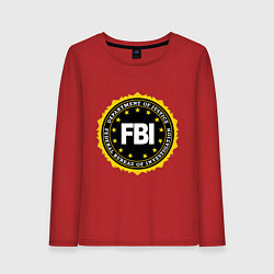 Лонгслив хлопковый женский FBI Departament, цвет: красный