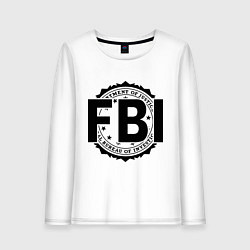 Лонгслив хлопковый женский FBI Agency, цвет: белый