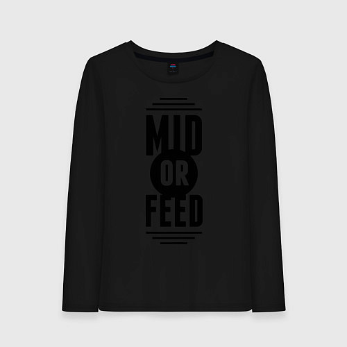 Женский лонгслив Mid or feed / Черный – фото 1