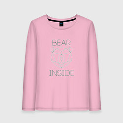 Лонгслив хлопковый женский Bear Inside, цвет: светло-розовый