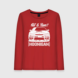 Лонгслив хлопковый женский Nissan Silvia S14 Hoonigan, цвет: красный