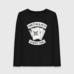 Лонгслив хлопковый женский Metallica Since 1981, цвет: черный