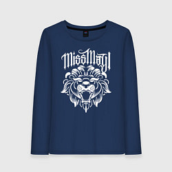 Лонгслив хлопковый женский Miss May I: Angry Lion, цвет: тёмно-синий