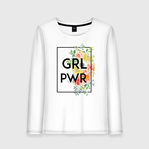 Женский лонгслив GRL PWR / Белый – фото 1