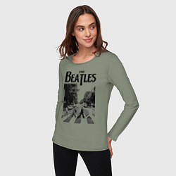Лонгслив хлопковый женский The Beatles: Mono Abbey Road, цвет: авокадо — фото 2