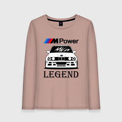 Лонгслив хлопковый женский BMW Power LEGEND, цвет: пыльно-розовый