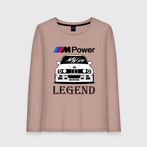 Женский лонгслив BMW Power LEGEND / Пыльно-розовый – фото 1