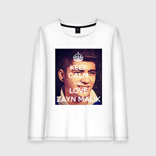 Женский лонгслив Keep Calm & Love Zayn Malik / Белый – фото 1