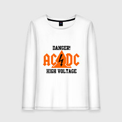 Лонгслив хлопковый женский AC/DC: High Voltage, цвет: белый