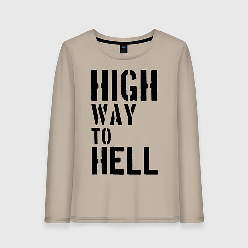 Женский лонгслив High way to hell / Миндальный – фото 1