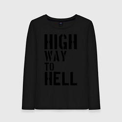 Лонгслив хлопковый женский High way to hell, цвет: черный