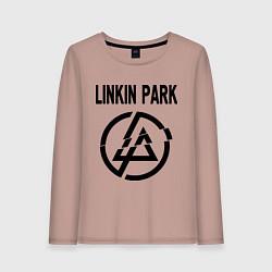 Лонгслив хлопковый женский Linkin Park цвета пыльно-розовый — фото 1