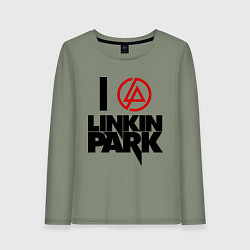 Лонгслив хлопковый женский I love Linkin Park, цвет: авокадо
