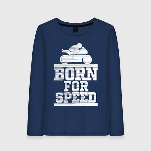 Женский лонгслив Born for Speed / Тёмно-синий – фото 1