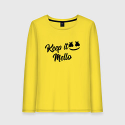 Лонгслив хлопковый женский Keep it Mello, цвет: желтый
