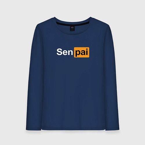 Женский лонгслив Senpai: Pornhub Style / Тёмно-синий – фото 1