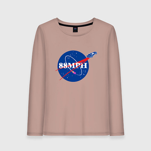 Женский лонгслив NASA Delorean 88 mph / Пыльно-розовый – фото 1