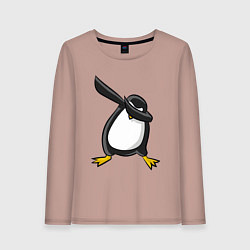 Лонгслив хлопковый женский DAB Pinguin, цвет: пыльно-розовый