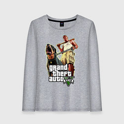 Лонгслив хлопковый женский GTA 5: Man & Dog, цвет: меланж