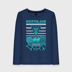Лонгслив хлопковый женский Northlane: Node, цвет: тёмно-синий