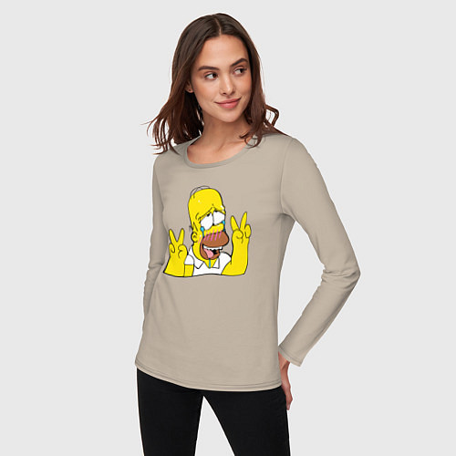 Женский лонгслив Homer Ahegao / Миндальный – фото 3